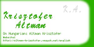 krisztofer altman business card